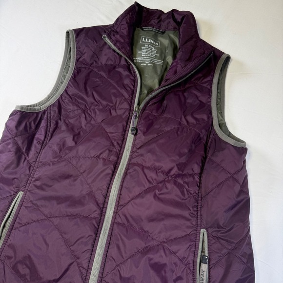 L.L. Bean Jackets & Blazers - L.L. Bean PrimaLoft Packaway Puffer Vest Women's Size Med Purple Full Zip